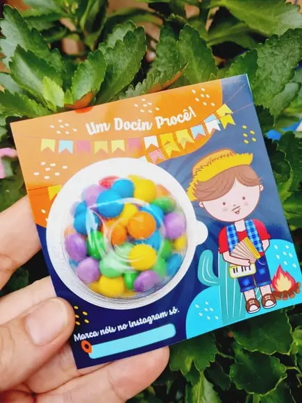 Cartão com Coloreti ou Bombom- Festa Junina