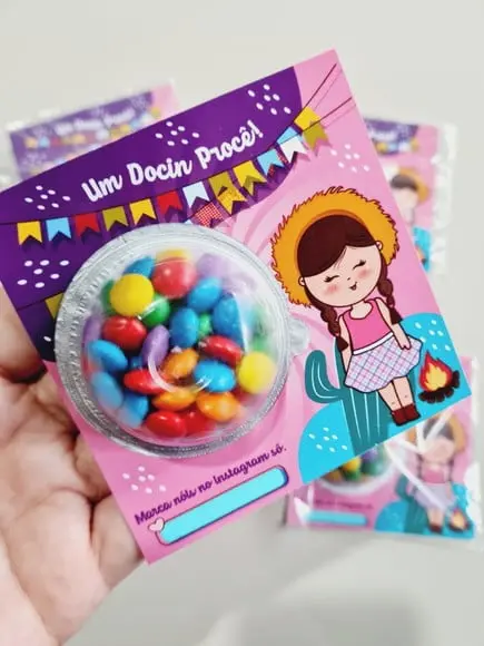 Cartão com Coloreti ou Bombom- Festa Junina