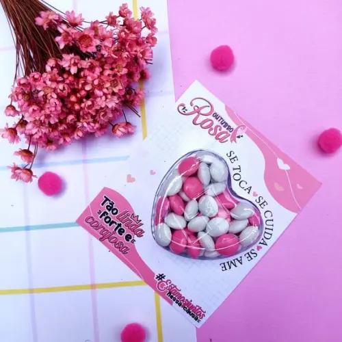 Cartão Com Confete- Outubro Rosa
