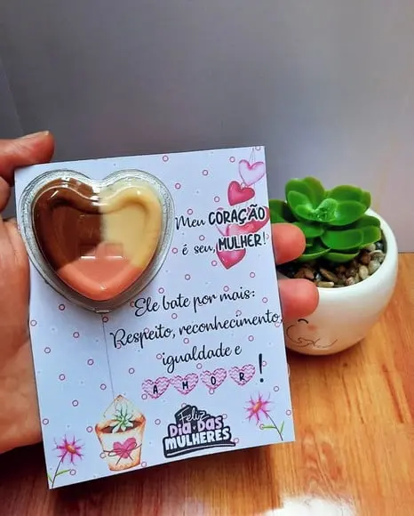 Cartão com docinho- DIA DA MULHER