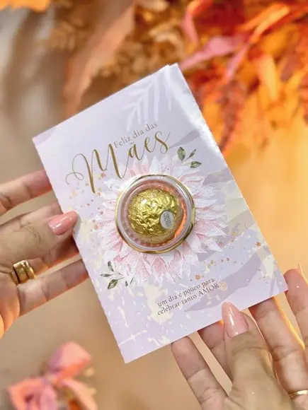 Cartão com Ferrero Rocher- Dia das Mães