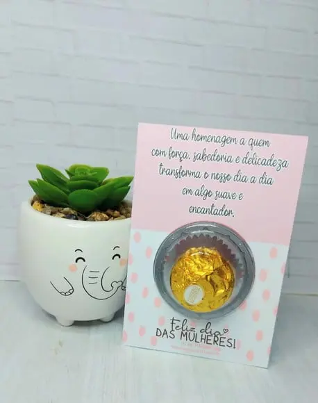 Cartão com Ferrero Rocher- Dia das Mulheres
