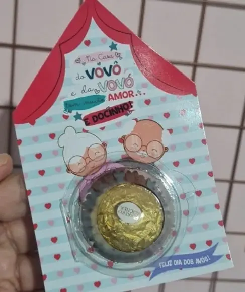 Cartão com Ferrero Rocher- Dia dos Avós