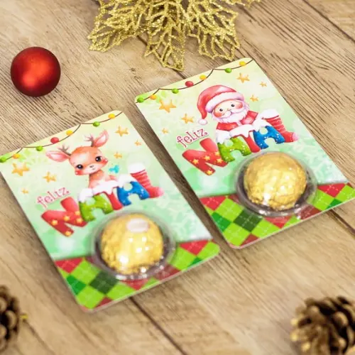 Cartão com Ferrero Rocher- Natal