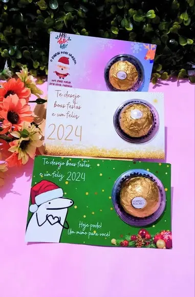 Cartão com Ferrero Rocher- Natal