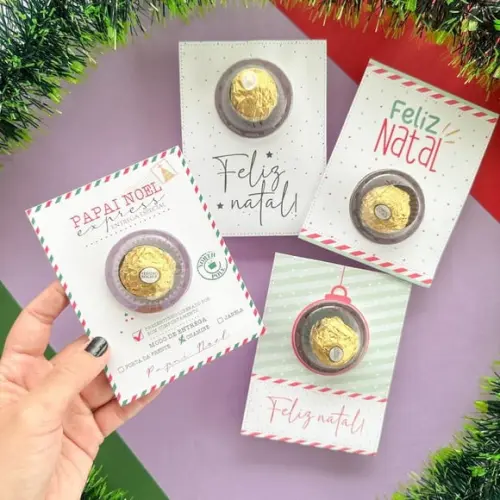 Cartão com Ferrero Rocher- Natal