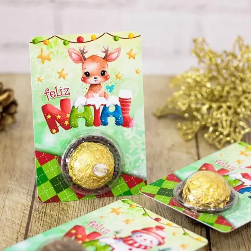 Cartão com Ferrero Rocher- Natal