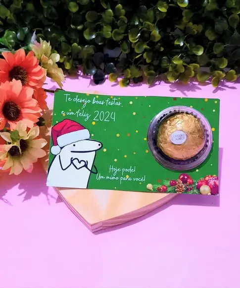 Cartão com Ferrero Rocher- Natal