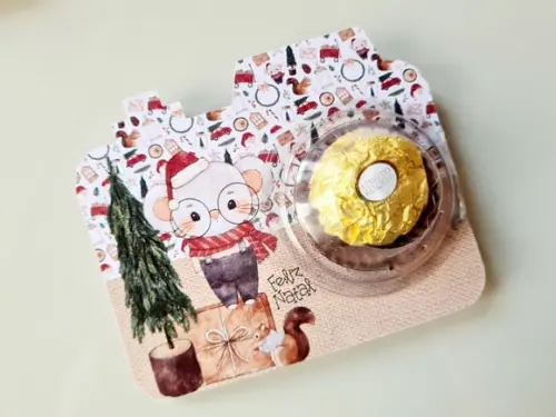 Cartão com Ferrero Rocher- Natal