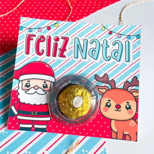 Cartão com Ferrero Rocher- Natal