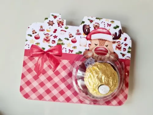 Cartão com Ferrero Rocher- Natal
