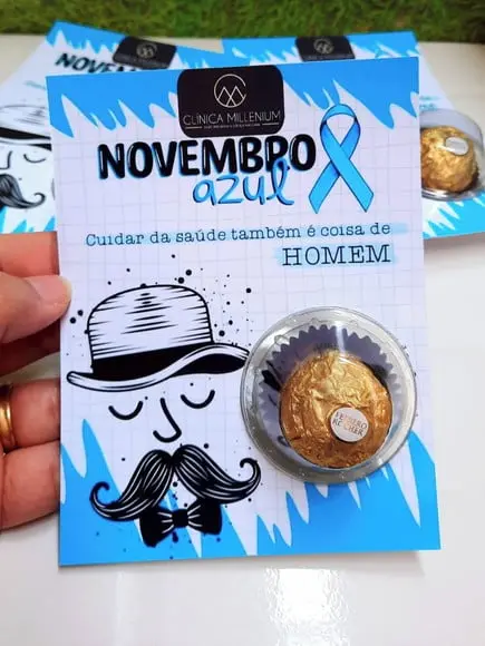 Cartão com Ferrero Rocher- Novembro Azul