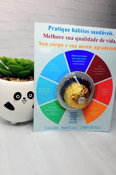 Cartão com Ferrero Rocher- Saúde Mental/ Janeiro Branco