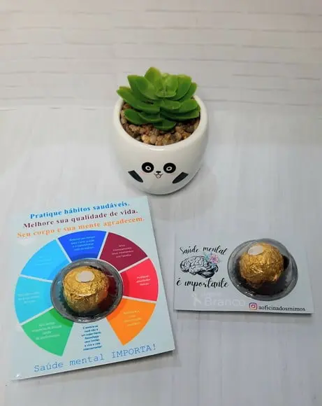 Cartão com Ferrero Rocher- Saúde Mental/ Janeiro Branco