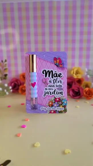 Cartão com Gloss Labial- Dia das Mães