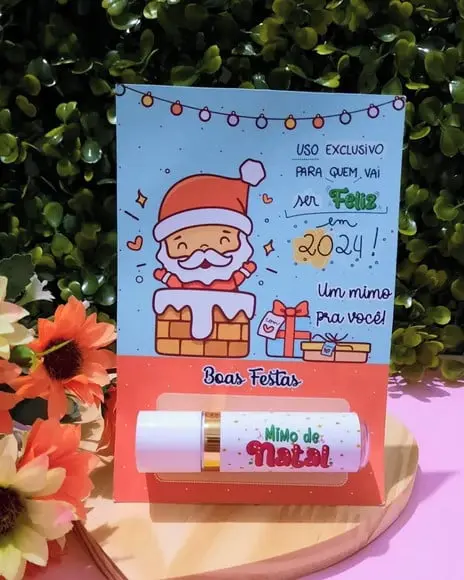 Cartão com Hidratante Labial (manteiga de Cacau)- Natal