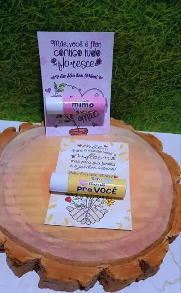 Cartão com Hidratante Labial(manteiga de Cacau)-dia das Mães