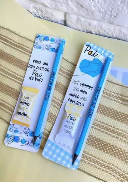 Cartão com Lápis e Balinha- Dia dos Pais