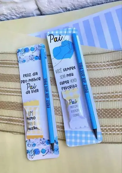 Cartão com Lápis e Balinha- Dia dos Pais