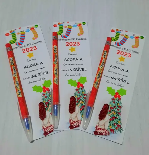 Cartão Com Lápis Ou Caneta- Acompanha Saquinho