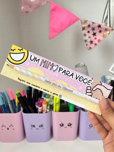Cartão Com Lápis Ou Caneta- Mimo Cliente