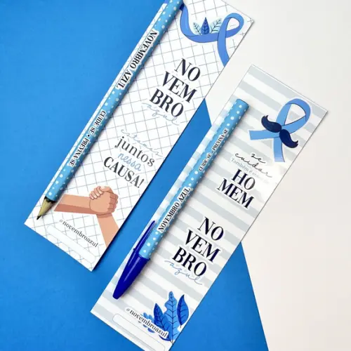Cartão com Lápis ou Caneta- Novembro Azul