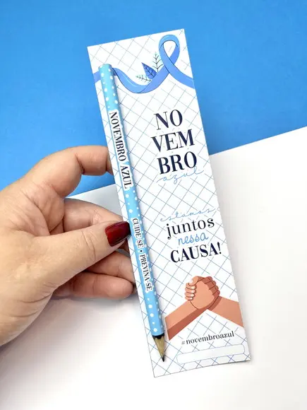 Cartão com Lápis ou Caneta- Novembro Azul