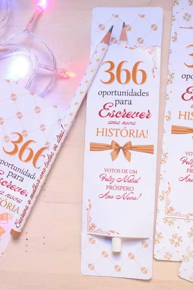 Cartão com Lápis- Boas Festas