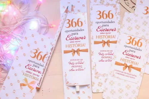 Cartão com Lápis- Boas Festas