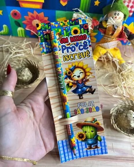 Cartão com Lápis- Festa Junina