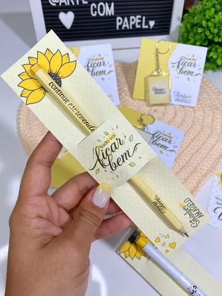Cartão com Lápis- Setembro Amarelo