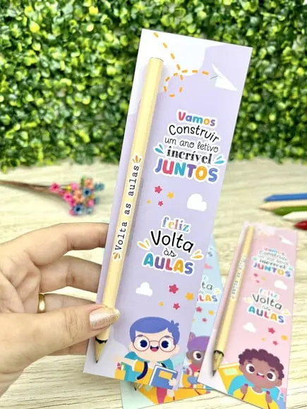 Cartão com Lápis- Volta as Aulas