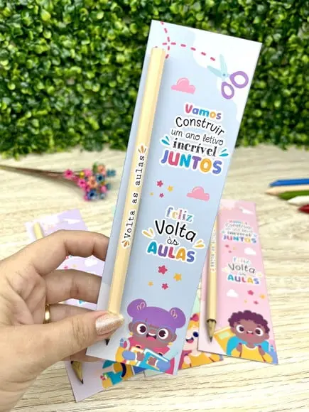 Cartão com Lápis- Volta as Aulas