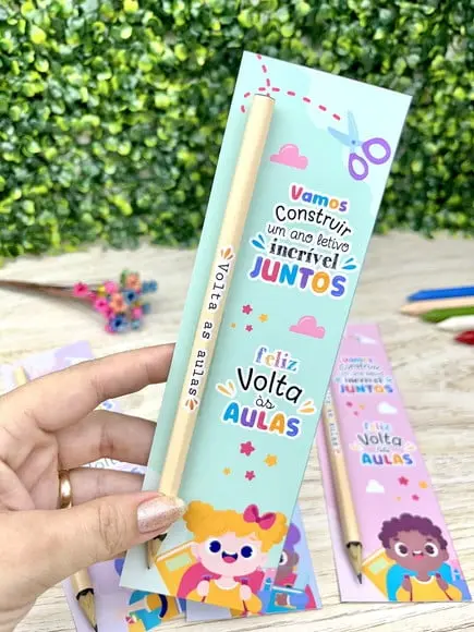 Cartão com Lápis- Volta as Aulas