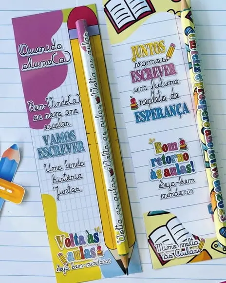 Cartão com Lápis- Volta as Aulas