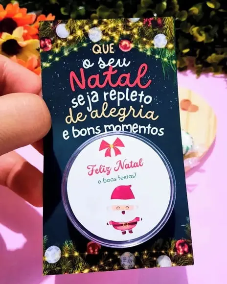 Cartão com Latinha e 3 Balinhas- Natal