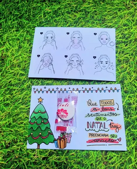 Cartão com Máscara Facial Desidratada- Mimo de Natal