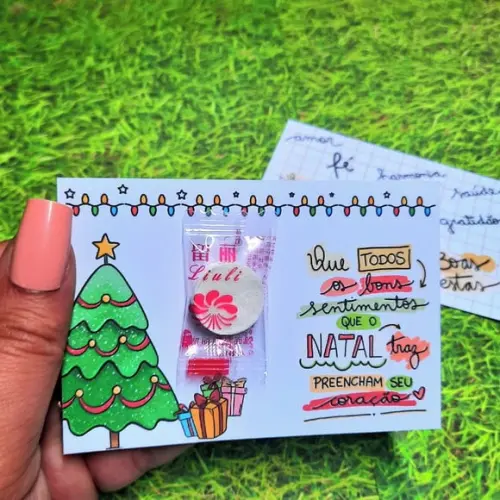 Cartão com Máscara Facial Desidratada- Mimo de Natal
