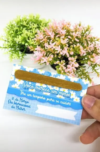Cartão com Mini Lixa- Dia da Mulher