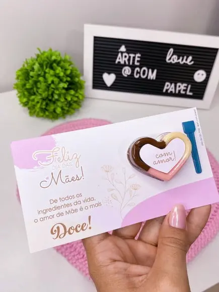 Cartão com Nucita (doce)- Dia das Mães