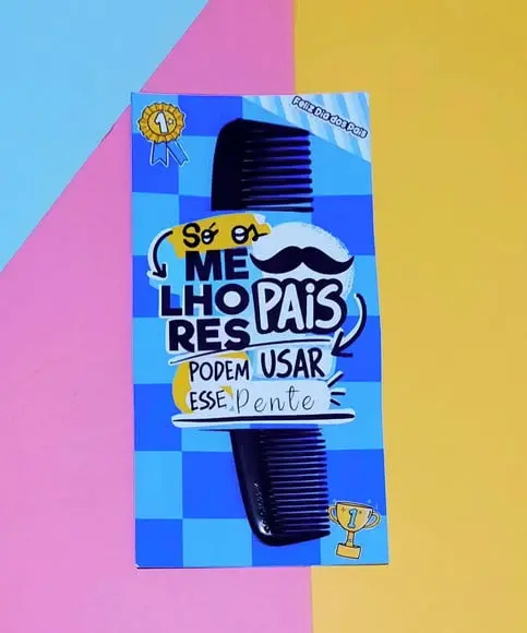 Cartão com Pente de Bolso- Dia dos Pais