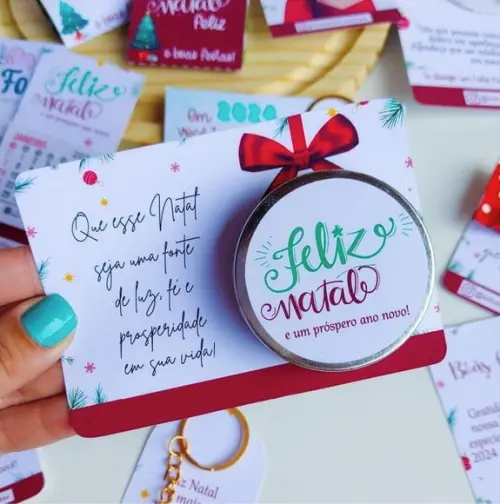Cartão e Latinha com Coloreti (chocolate)- Natal