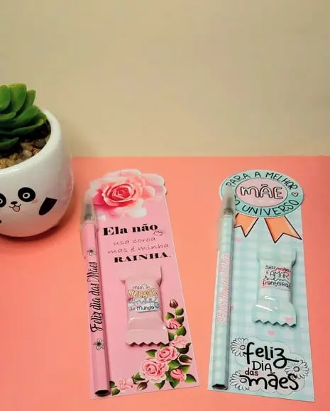 Cartão, Caneta e Balinha- Dia das Mães