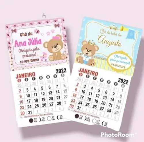 Chá de Bebê- Lembrancinha- Calendário com Imã