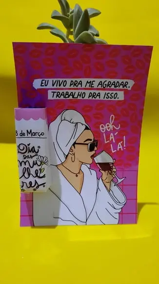 Dia da Mulher- Cartão com chocolate Bis