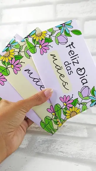 Envelope com Cartão com Foto- Dia das Mães