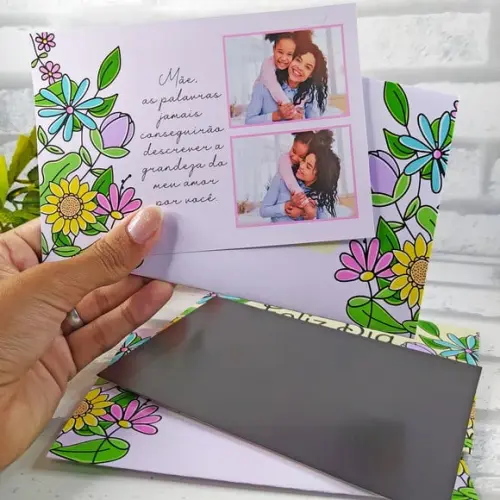 Envelope com Cartão com Foto- Dia das Mães
