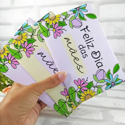Envelope com Cartão com Foto- Dia das Mães