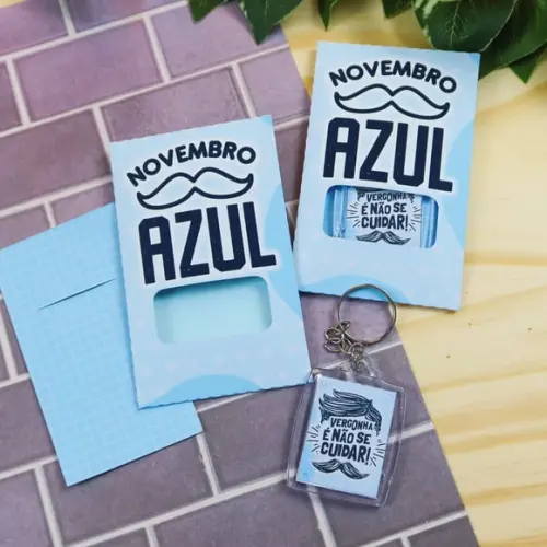 Envelope com Chaveiro- Novembro Azul
