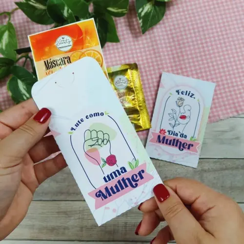Envelope com Máscara Facial- Dia da Mulher